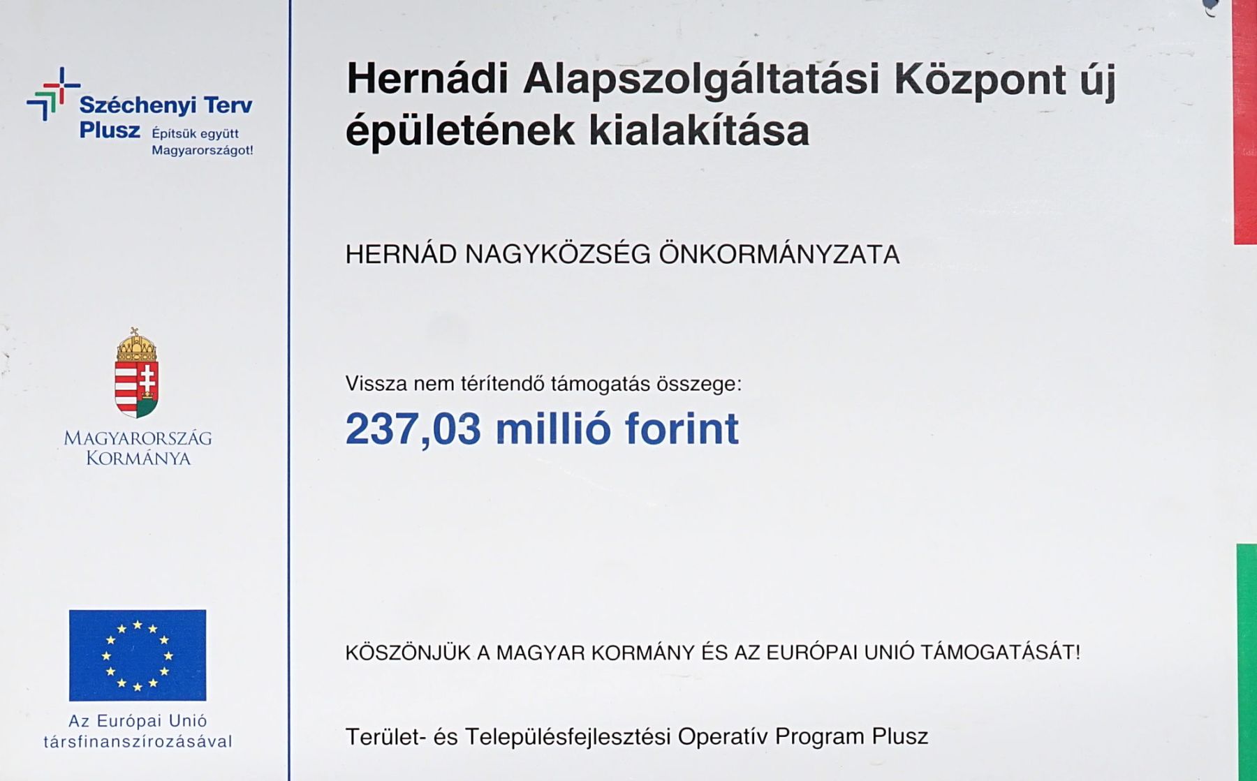 Hernádi Alapszolgáltatási Központ új épületének átadója 2025. január 31.