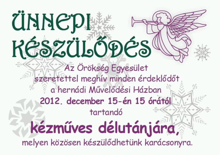 Ünnepi készülődés – karácsonyi kézműves délután