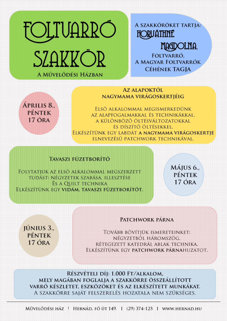 Foltvarró szakkör indul