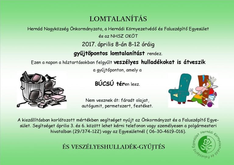 Lomtalanítás és veszélyeshulladék-gyűjtés