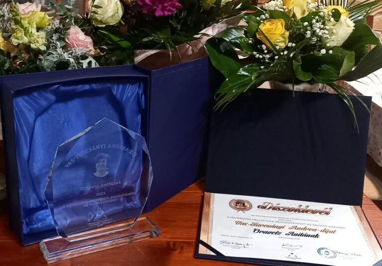 Oravetz Anita kapta a Vas-Turcsányi Andrea-díjat!