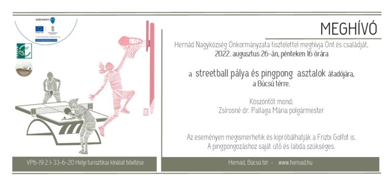 Új sportolási lehetőségek a Búcsú téren! – meghívó