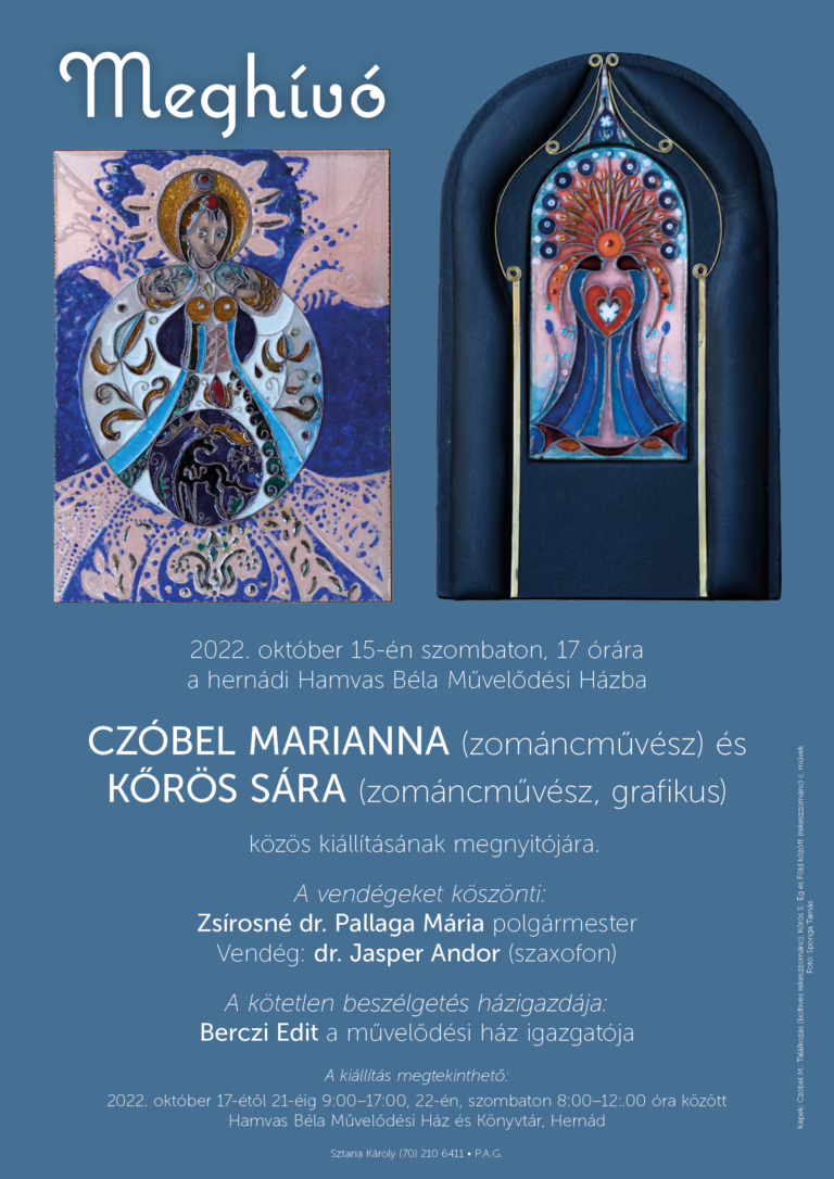 Czóbel Marianna és Kőrös Sára tűzzománc kiállítása a Hamvasban