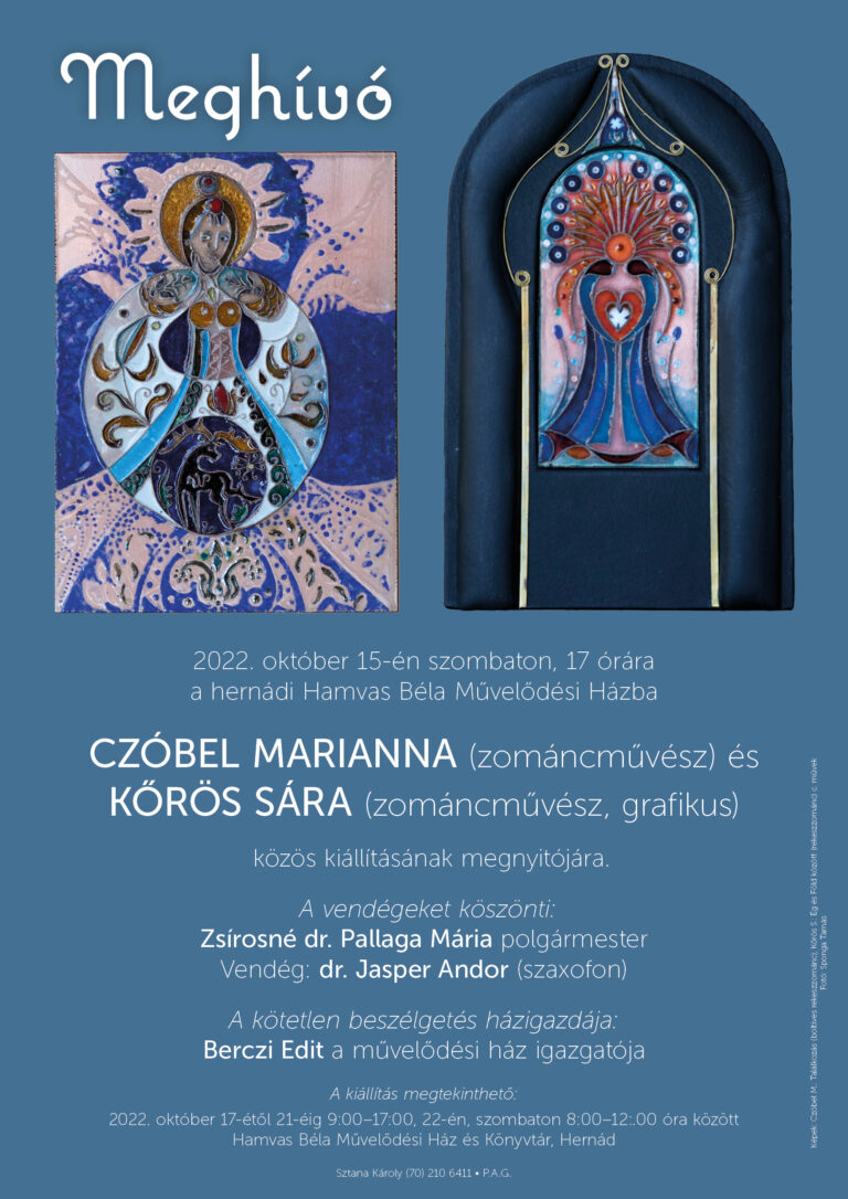 Czóbel Marianna és Kőrös Sára tűzzománc kiállítása a Hamvasban