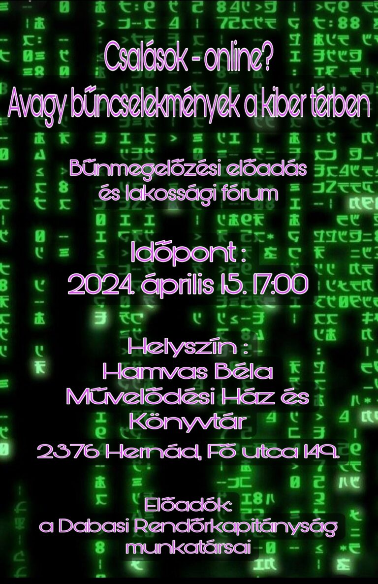 Bűnmegelőzési fórum lesz Hernádon