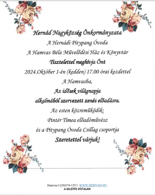 Meghívás idősek világnapi programra