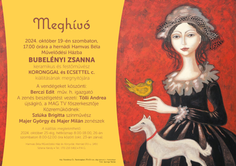Koronggal és ecsettel – Bubelényi Zsanna kiállítása a Hamvasban