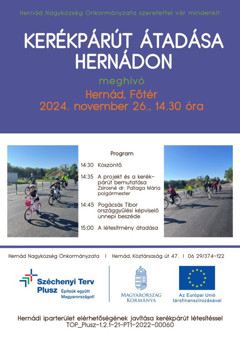 Meghívás a kerékpárút átadására