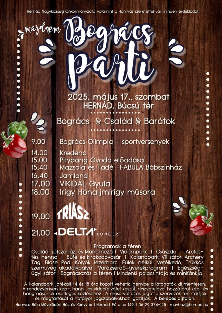 Végre itt a majdnem Bográcsparti végleges programja!